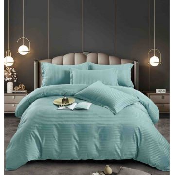 Lenjerie pat dublu 100% Damasc PREMIUM, 6 Piese, fara elastic