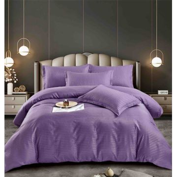 Lenjerie pat dublu 100% Damasc PREMIUM, 6 Piese, fara elastic