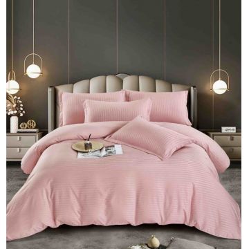 Lenjerie pat dublu 100% Damasc PREMIUM, 6 Piese, fara elastic