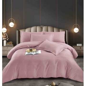 Lenjerie pat dublu 100% Damasc PREMIUM, 6 Piese, fara elastic