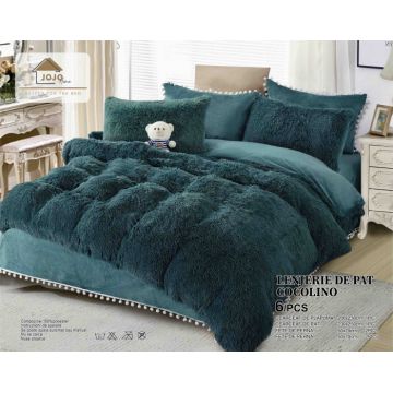 Lenjerie pat dublu Cocolino Fluffy, super pufoasa, 6 piese