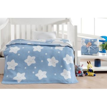 Patura Bebelusi Model Star Light Blue
