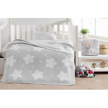 Patura Bebelusi Model Star Light Grey