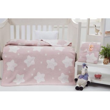 Patura Bebelusi Model Star Light Pink