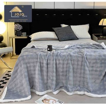 Patura Cocolino Cu Bordura Alba - Gri Albastrui