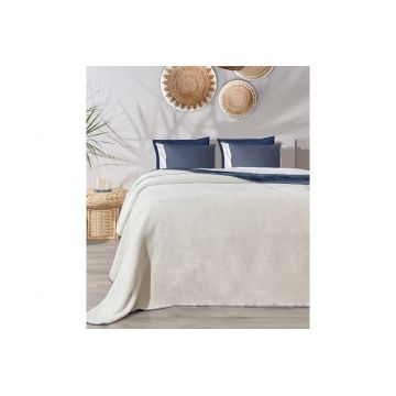 Patura pentru Pat 1 Persoana Model Twin Blue, Cream