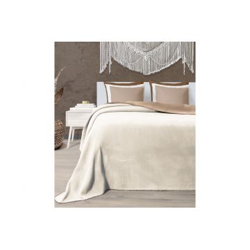 Patura pentru Pat 1 Persoana Model Twin Brown, Cream