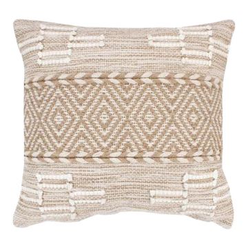 perna Mitto  din iuta-bumbac, bej-alb 45x45x2cm