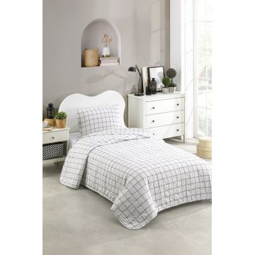 Set Cuvertura de pat 1 Persoana Model Artus Grey