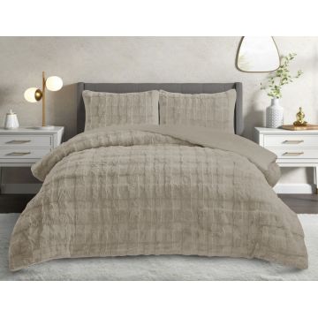 Set Cuvertura de pat 1 Persoana Model Rabbit Light Beige