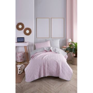 Set Cuvertura de pat 1 Persoana Model Solid Powder, Grey