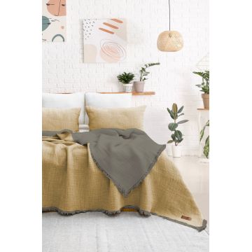 Set Cuvertura Pat Dublu Model Alda Yellow