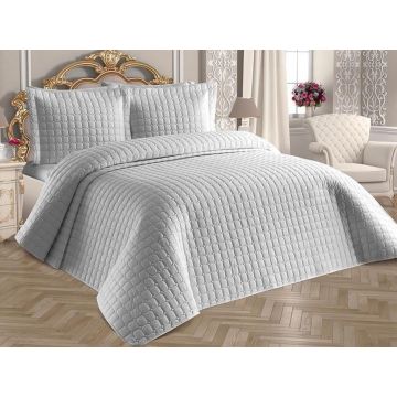 Set Cuvertura Pat Dublu Model Estiva Grey