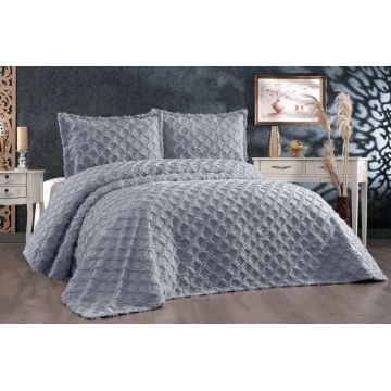 Set Cuvertura Pat Dublu Model Harem Grey