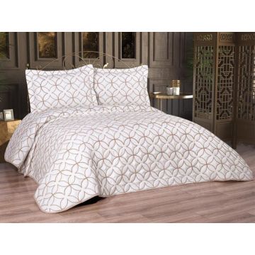 Set Cuvertura Pat Dublu Model Parolin Cream, Gold
