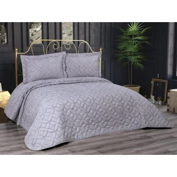 Set Cuvertura Pat Dublu Model Parolin Grey