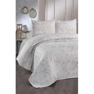 Set Cuvertura Pat Dublu Model Slayka Cream, Cappucino