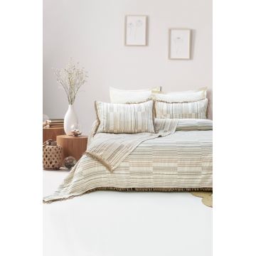 Set Cuvertura Pique Model Lia Beige