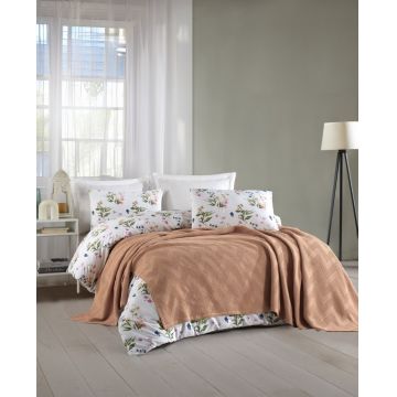 Set Cuvertura Pique Model Zigzag Mustard