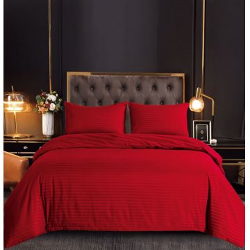 Set Lenjerie Pat Dublu, 4 Piese, Bumbac Damasc, Fara Elastic