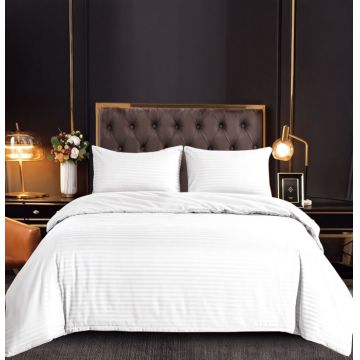 Set Lenjerie Pat Dublu, 4 Piese, Bumbac Damasc, Fara Elastic