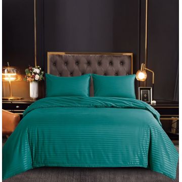 Set Lenjerie Pat Dublu, 4 Piese, Bumbac Damasc, Fara Elastic