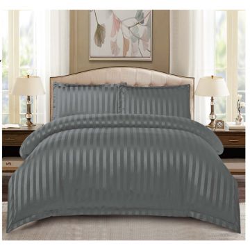 Set Lenjerie Pat Dublu, 4 Piese, Bumbac Damasc Finetat, cu Elastic