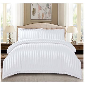 Set Lenjerie Pat Dublu, 4 Piese, Bumbac Damasc Finetat, cu Elastic