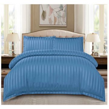 Set Lenjerie Pat Dublu, 4 Piese, Bumbac Damasc Finetat, cu Elastic