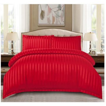 Set Lenjerie Pat Dublu, 4 Piese, Bumbac Damasc Finetat, cu Elastic