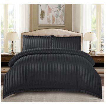 Set Lenjerie Pat Dublu, 4 Piese, Bumbac Damasc Finetat, cu Elastic