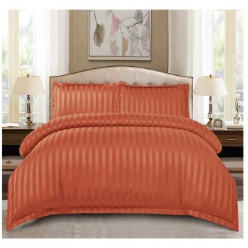 Set Lenjerie Pat Dublu, 4 Piese, Bumbac Damasc Finetat, cu Elastic