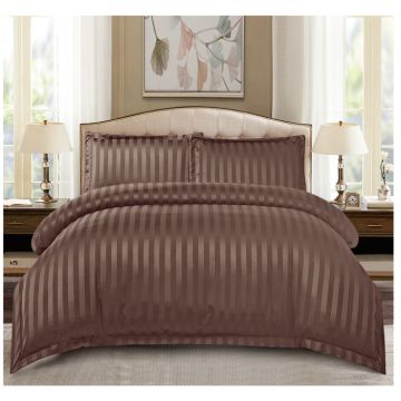 Set Lenjerie Pat Dublu, 4 Piese, Bumbac Damasc Finetat, cu Elastic