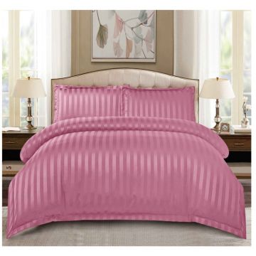 Set Lenjerie Pat Dublu, 4 Piese, Bumbac Damasc Finetat, cu Elastic