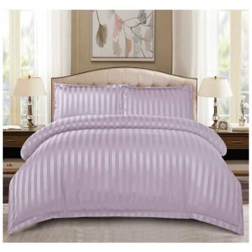 Set Lenjerie Pat Dublu, 4 Piese, Bumbac Damasc Finetat, cu Elastic