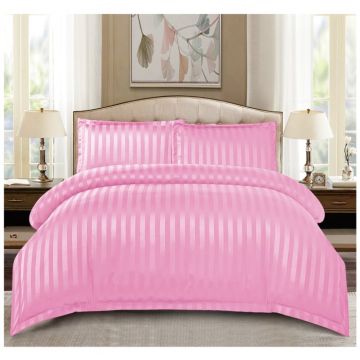 Set Lenjerie Pat Dublu, 4 Piese, Bumbac Damasc Finetat, cu Elastic