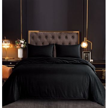 Set Lenjerie Pat Dublu, 6 Piese, Bumbac Damasc, cu Elastic