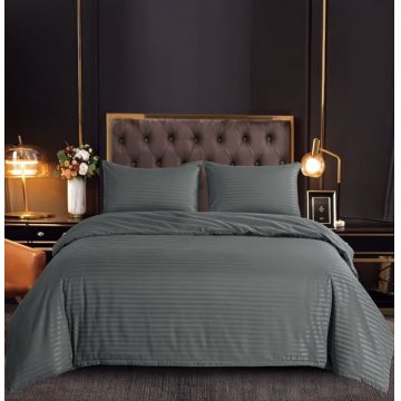 Set Lenjerie Pat Dublu, 6 Piese, Bumbac Damasc, Fara Elastic