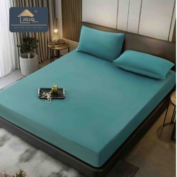 Husa de Pat cu Elastic din Catifea + 2 Fete de Perna, Moale si Eleganta