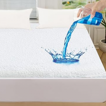 Husa impermeabila pentru saltea Homibon Alb 140x200+30 cm, anti acarieni, lavabila la masina, bumbac cu membrana TPU