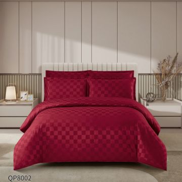 Lenjerie pat dublu, 4 Piese 100% Damasc PREMIUM, cu elastic