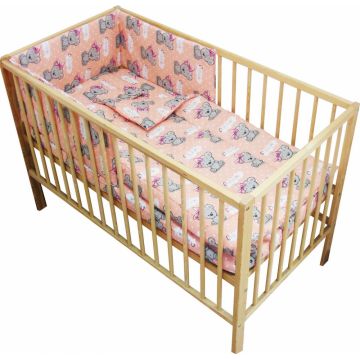 Lenjerie patut 120x60 cm cu 4 piese Nichiduta Its a Girl