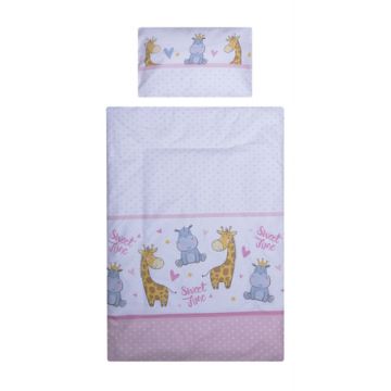 Lenjerie patut cu 3 piese 120x60 cm fete de schimb Hipo girafa