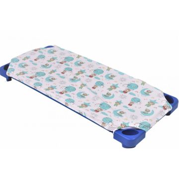 Lenjerie patut gradinita 3 piese patut stivuibil din bumbac model ursuleti in balon