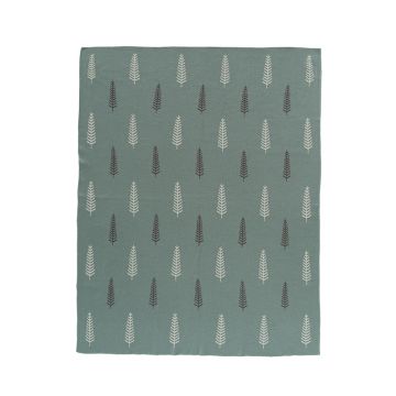 Patura Fine Knitted din bumbac organic 80x100 cm Forest