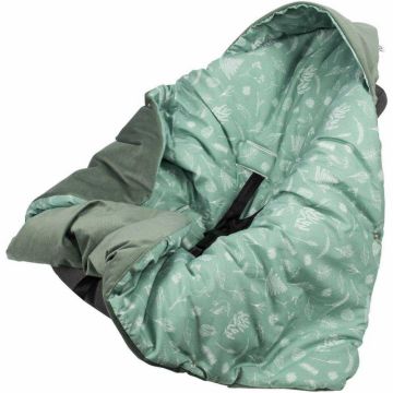 Paturica de infasat pentru scaun auto Velvet Infantilo IF19109 crenguteverde