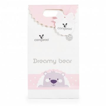 Paturica moale pentru bebelusi 75x100 cm Dreamy bear Roz