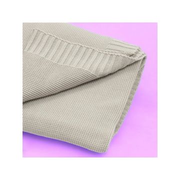Paturica tricotata New Baby din bambus 80x100 cm beige