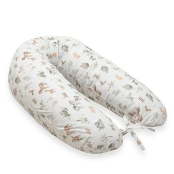 Perna alaptare, New Baby, Cu husa detasabila, Bumbac, Lungime in jurul circumferintei 140 cm, Farm