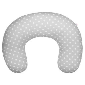 Perna alaptare, New Baby, Diametru 16 cm, Lungime in jurul circumferintei 125 cm, Bumbac+tesatura Minky, 100% antialergic, Husa detasabila, 0 luni+, Grey
